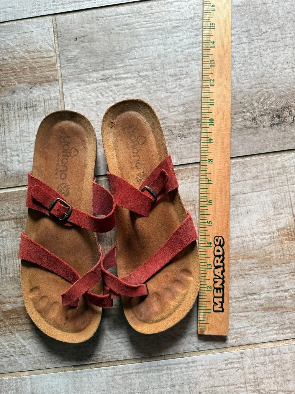 Yokono Red Leather Strappy Sandals